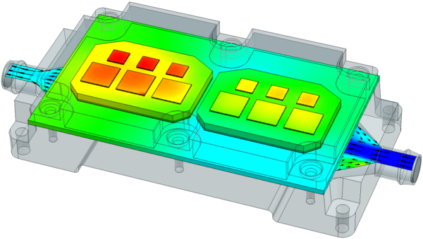 PCB (Print Circuit Board) coldplate model in Simcenter FLOEFD